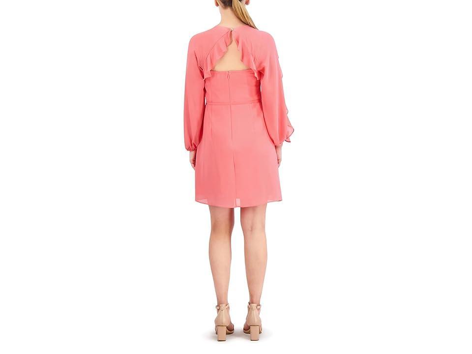 Vince Camuto Ruffle Long Sleeve Chiffon Minidress Product Image