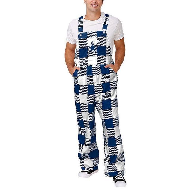 Mens FOCO Dallas Cowboys Big Logo Plaid Overalls Blue Product Image