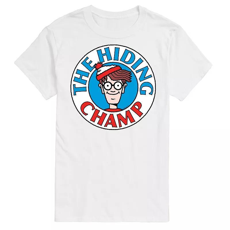 Mens Wheres Waldo The Hiding Champ Graphic Tee Blue Product Image