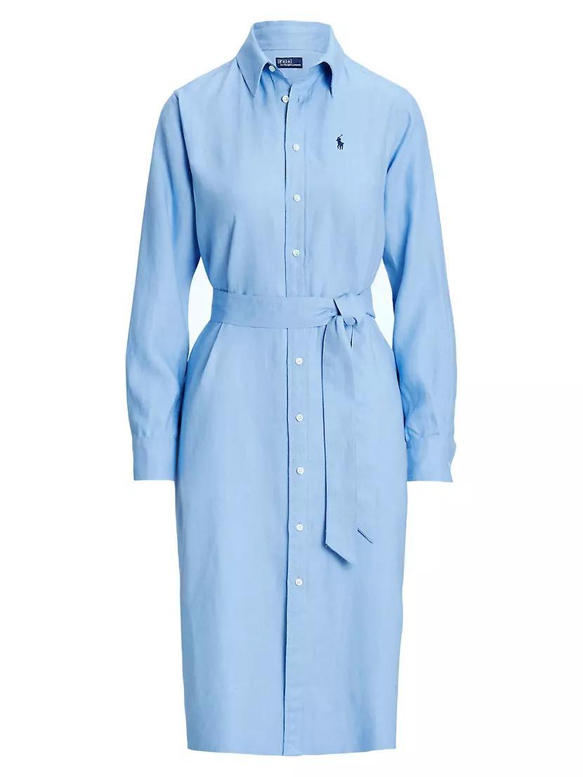 Linen Belted Shirtdress Product Image