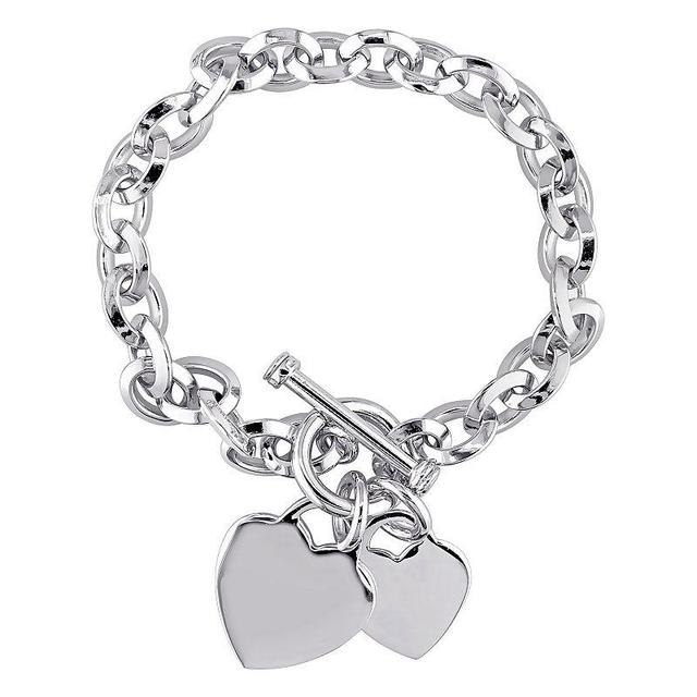 Bloom by Stella Grace Silver Heart Charm Toggle Bracelet, Womens Sterling Product Image