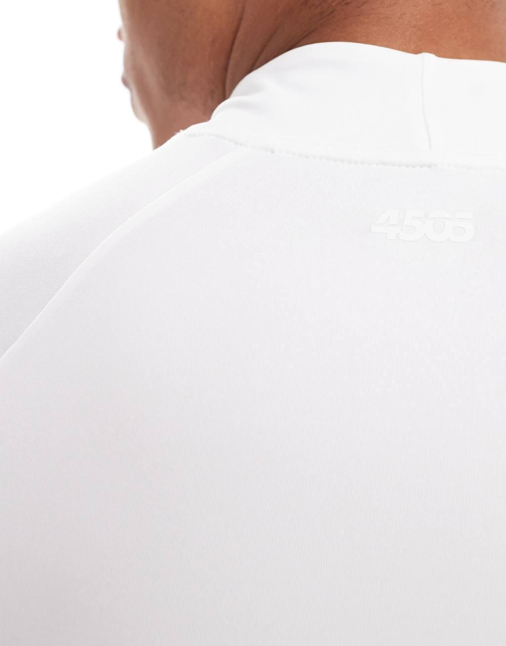 ASOS 4505 Icon training long sleeve muscle fit base layer with mock neck in white Product Image