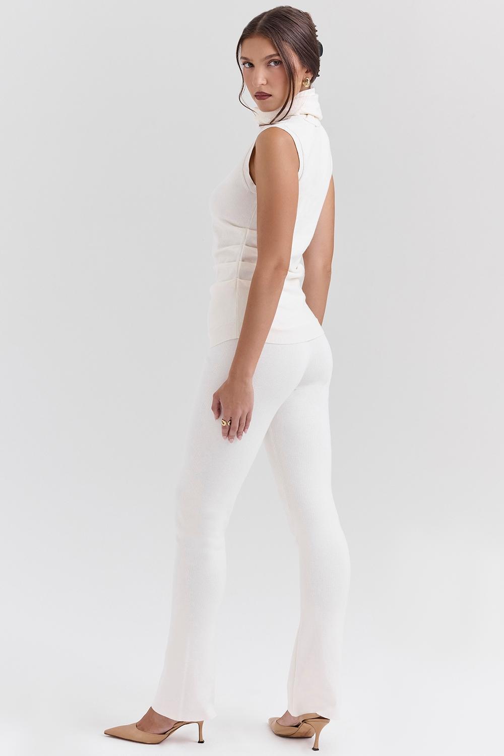 Wren Ivory Cashmere Slim Cigarette Pants Product Image