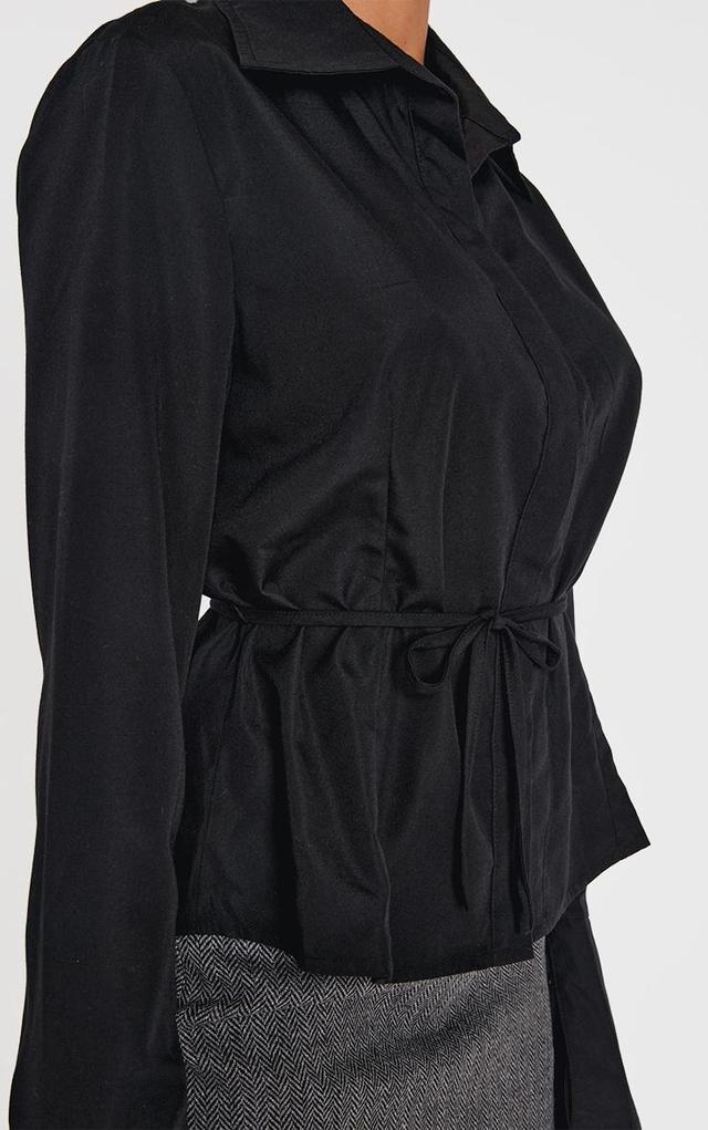 Black Hook And Eye Flare Sleeve Shirt Product Image