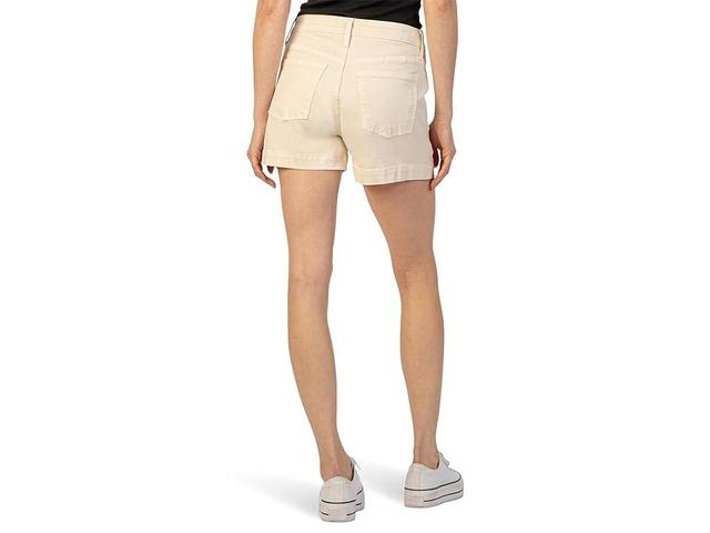 KUT from the Kloth Jane High-Rise Shorts W/ Pork Chop Pockets (Ecru) Women's Jumpsuit & Rompers One Piece Product Image