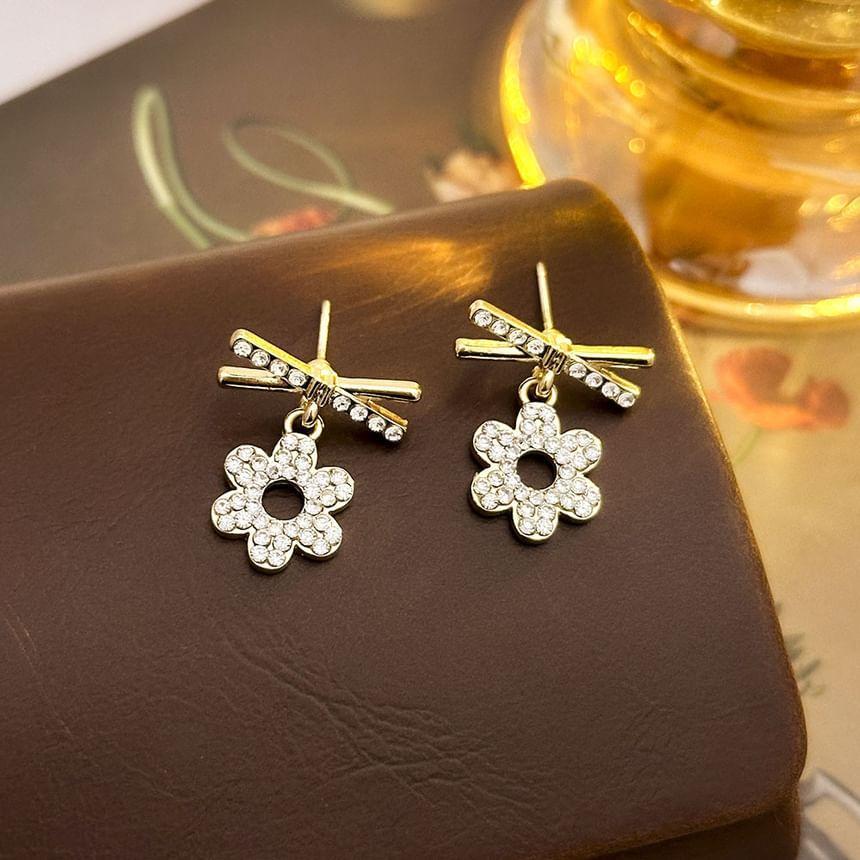 Floral CZ Dangle Earring Product Image