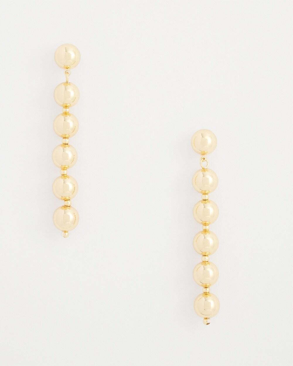 No Droop Gold Tone Bead Earrings   Chico's - Gold - Women Product Image