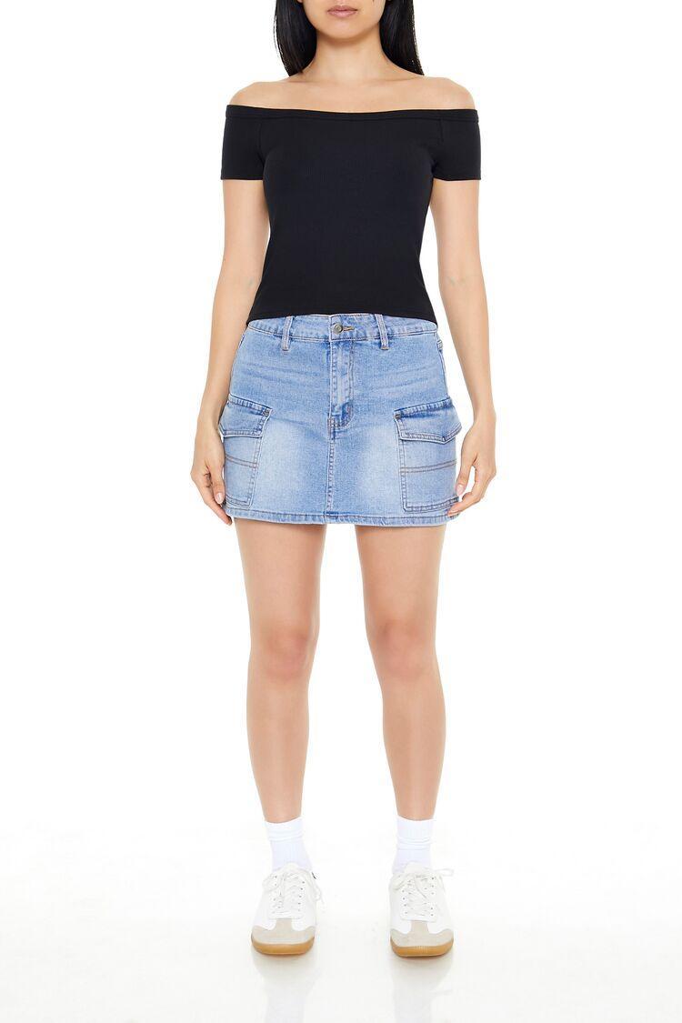 Denim Cargo Mini Skirt | Forever 21 Product Image