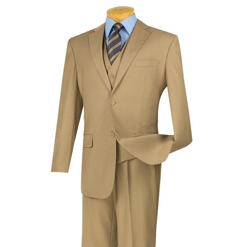 Morgan Collection - Regular Fit 3 Piece Suit 2 Button Khaki Product Image