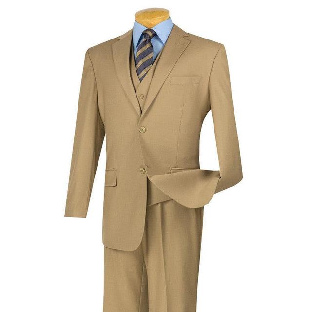 Morgan Collection - Regular Fit 3 Piece Suit 2 Button Khaki Product Image