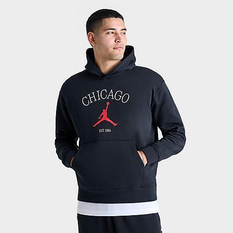 Jordan Mens Jordan Chicago City HBR Pullover Hoodie - Mens Carbon Heather Product Image