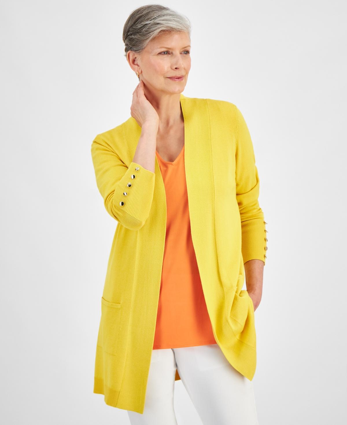 Jm Collection Womens Button-Sleeve Flyaway Cardigan, Created for Macys Product Image