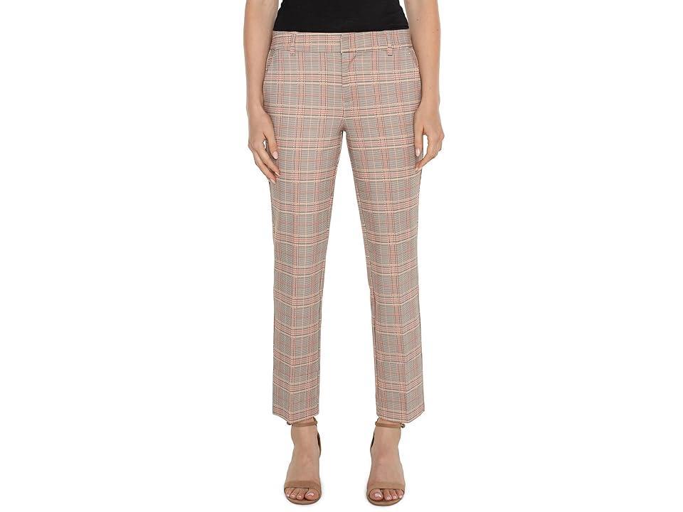 Liverpool Los Angeles Kelsey Crop Mid-Rise Trouser with Slit Glen Plaid Ponte 29 (Lava Flow Glen Plaid) Women's Casual Pants Product Image