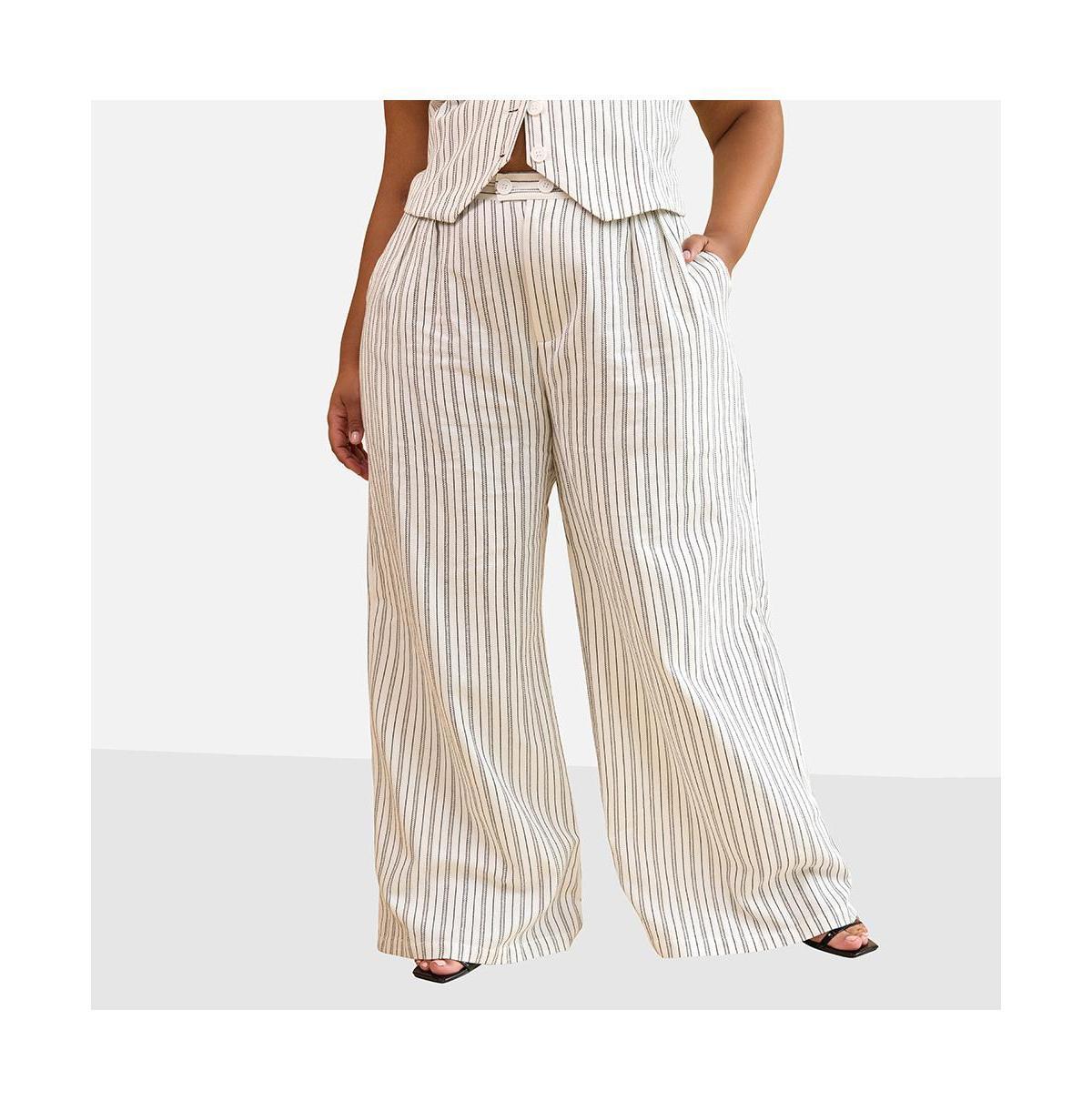 Rebdolls Womens Tillie Stripe Wide Leg Pants W. Pockets product image