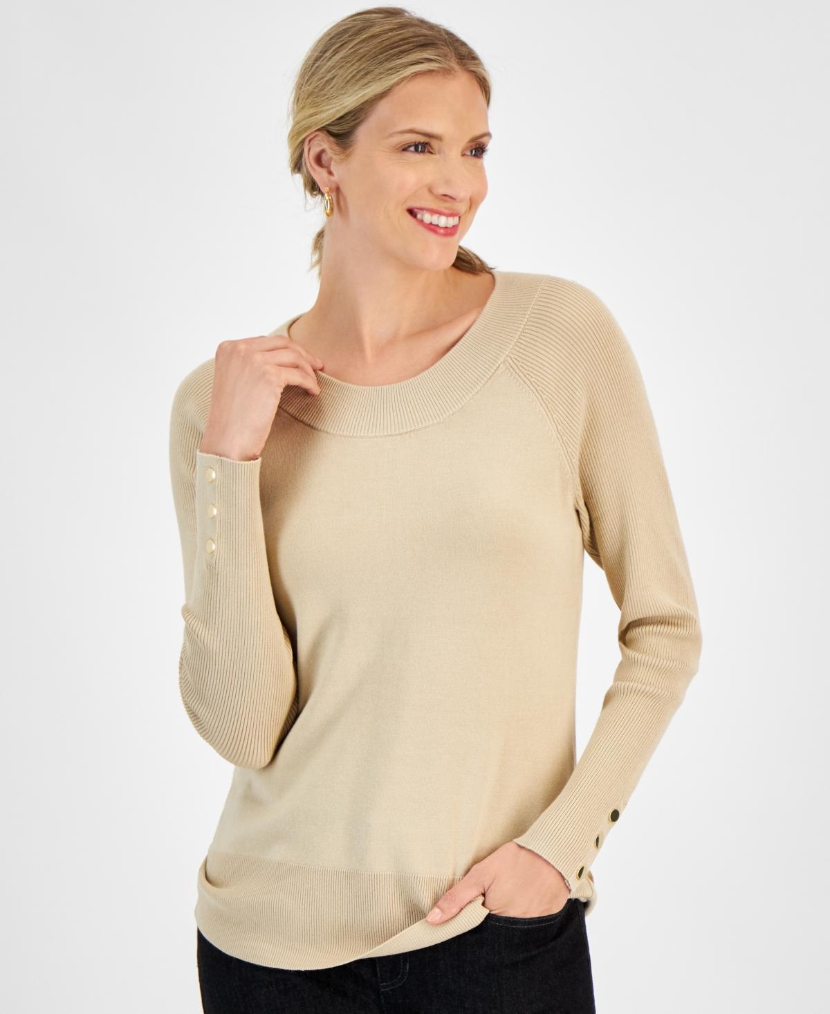 Jm Collection Womens Rib-Knit Raglan-Sleeve Sweater, Created for Macys Product Image