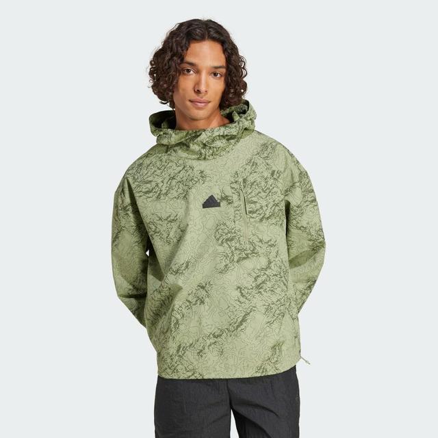 adidas City Escape Woven Hoodie Black XL Mens Product Image