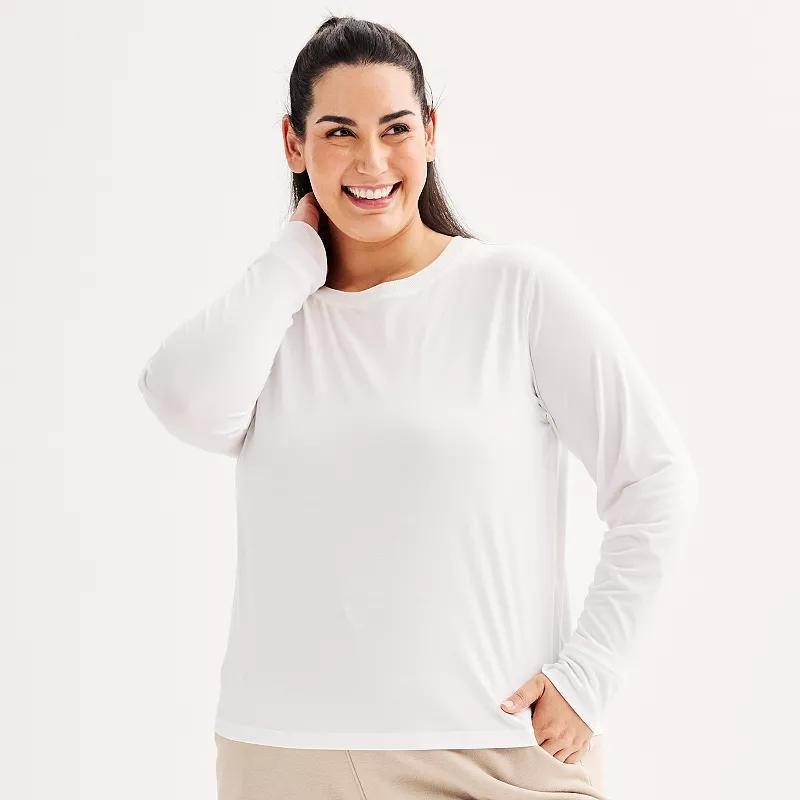 Plus Size Tek Gear Long Sleeve Crewneck T-Shirt, Womens Product Image