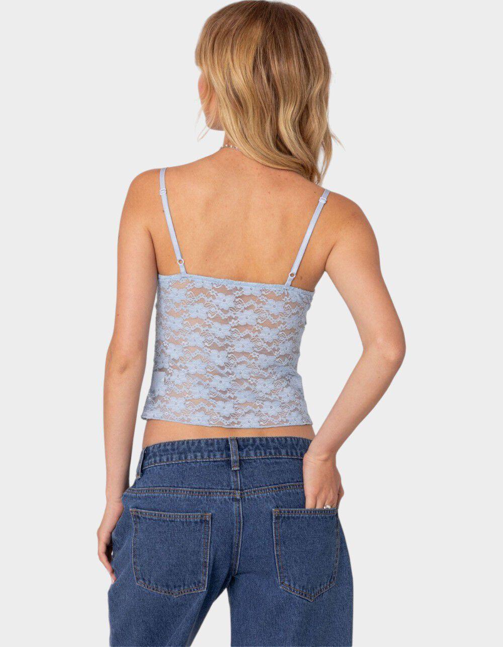 EDIKTED Eira Sheer Lace Tank Top Product Image