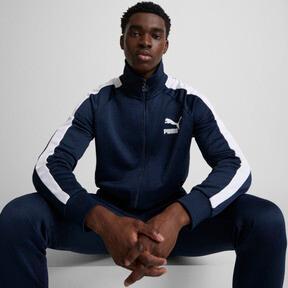 PUMA T7 ICONIC Men's Track Jacket in Dark Blue Product Image