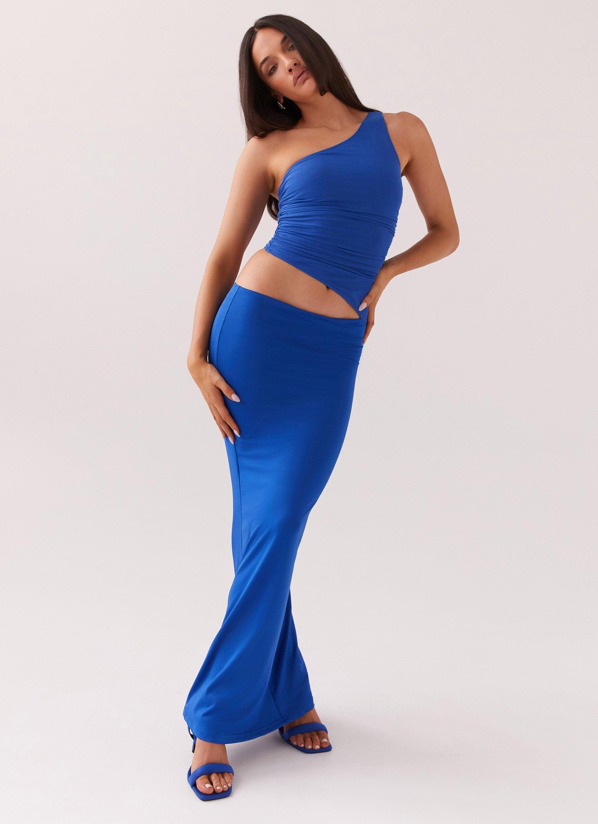 Seranella One Shoulder Maxi Dress - Cobalt Product Image