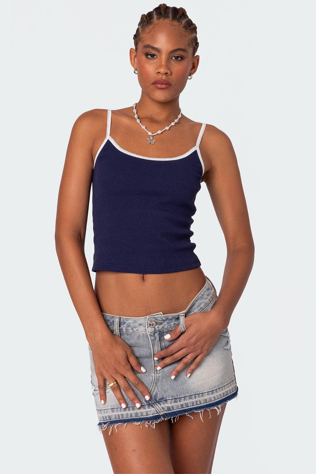 Franky Ribbed Contrast Tank Top Product Image