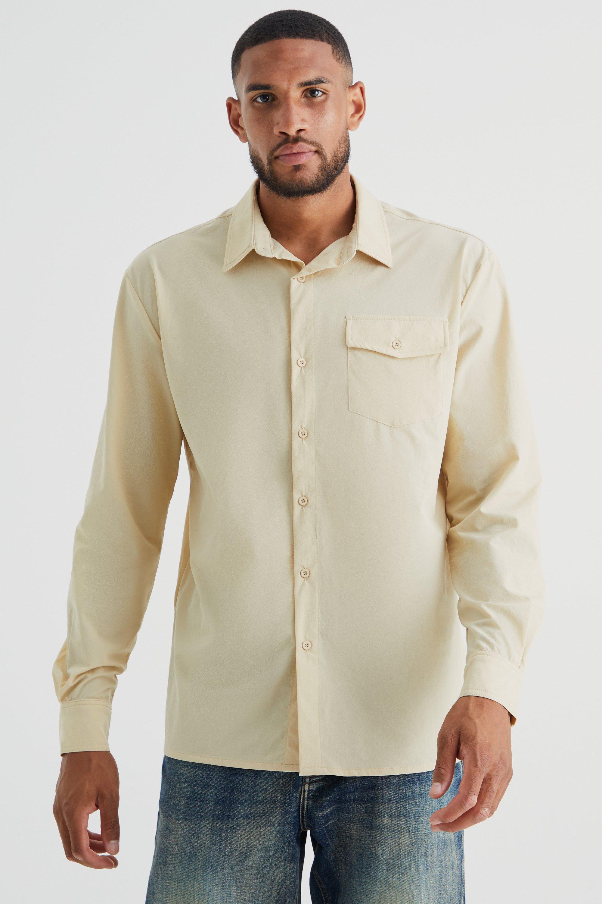 Tall Technical Stretch Smart Utility Overshirt | boohooMAN USA Product Image