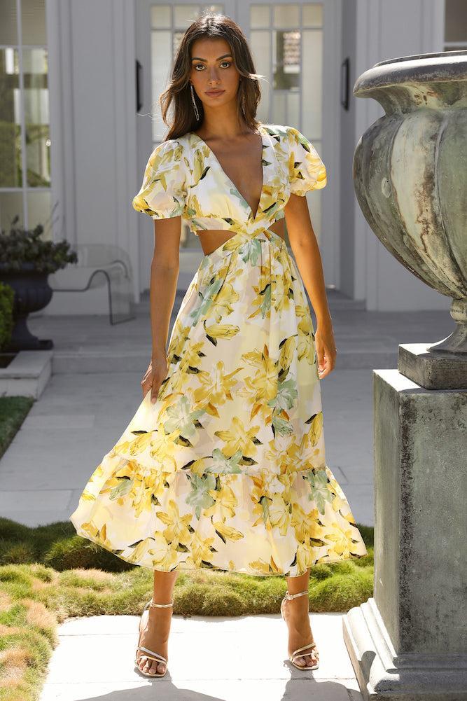 Feelin Florals Midi Dress Yellow product image