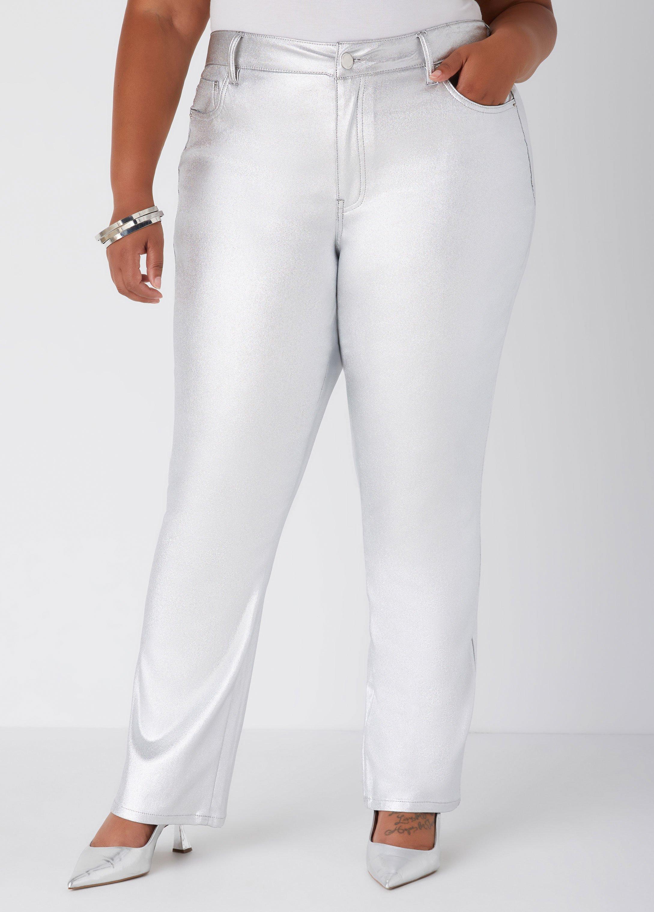 Plus Size Coated Bootcut Jeans Ashley Stewart Product Image