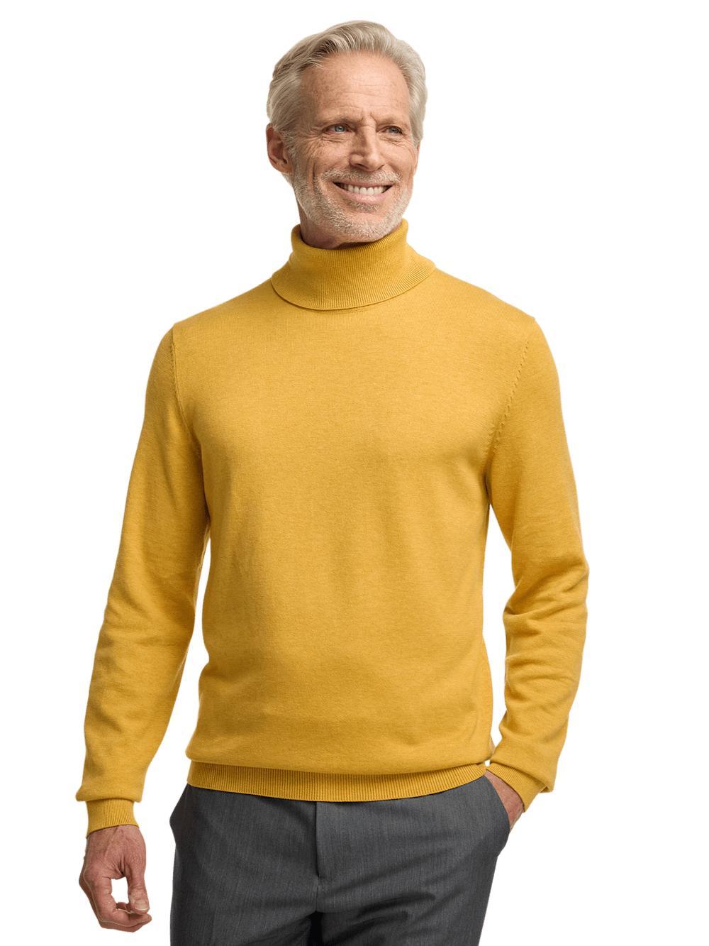 Supima Cotton Turtleneck - Mustard Product Image