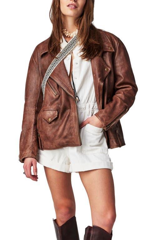 Womens Jealousy Leather Moto Jacket Product Image