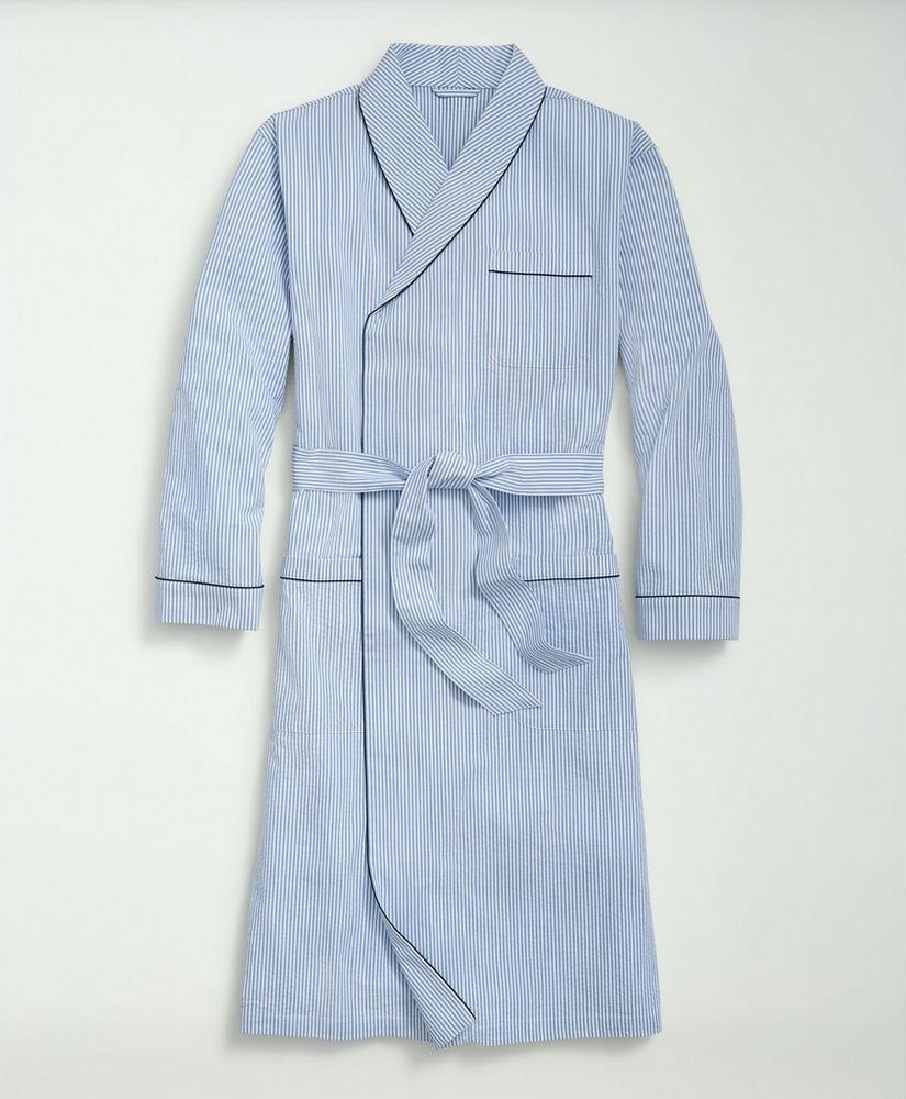 Stretch Cotton Seersucker Striped Robe Product Image