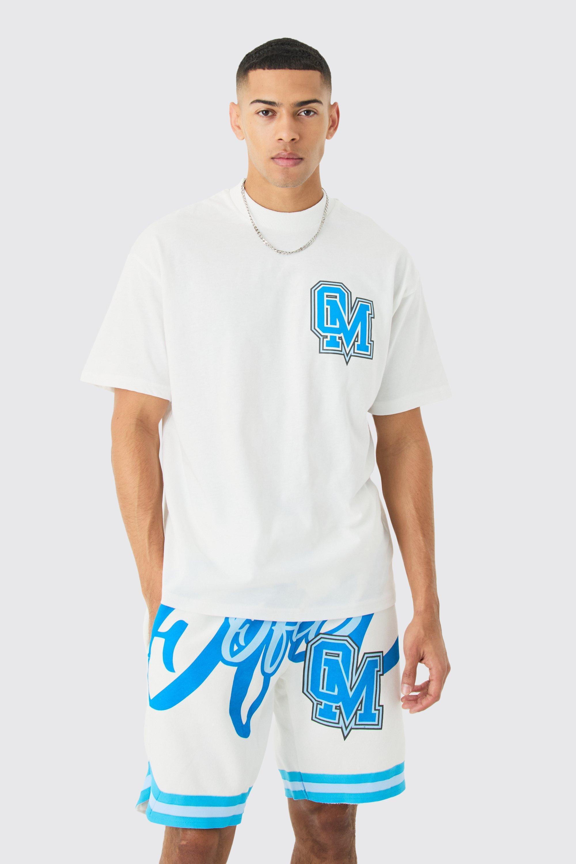 Oversized Ofcl Basketball T-shirt And Short Set | boohooMAN USA Product Image