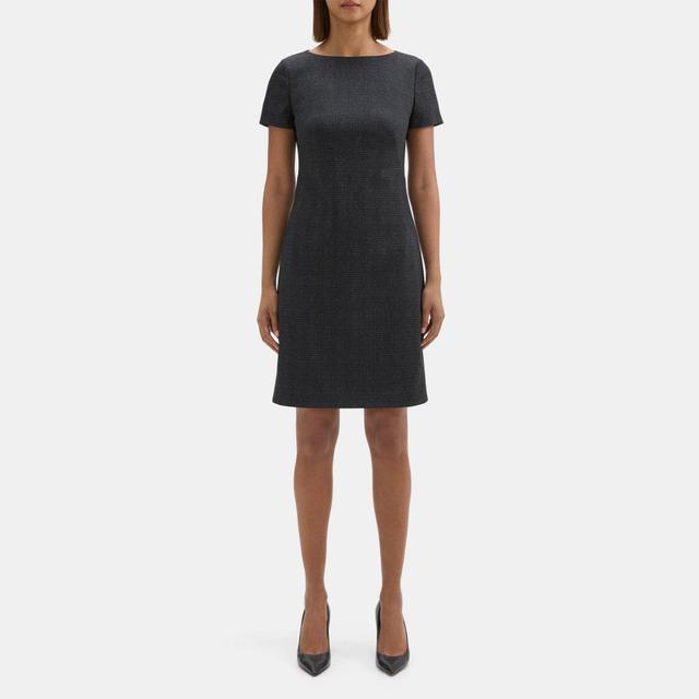 Plaid Knit Ponte Sheath Dress | Theory Outlet Product Image