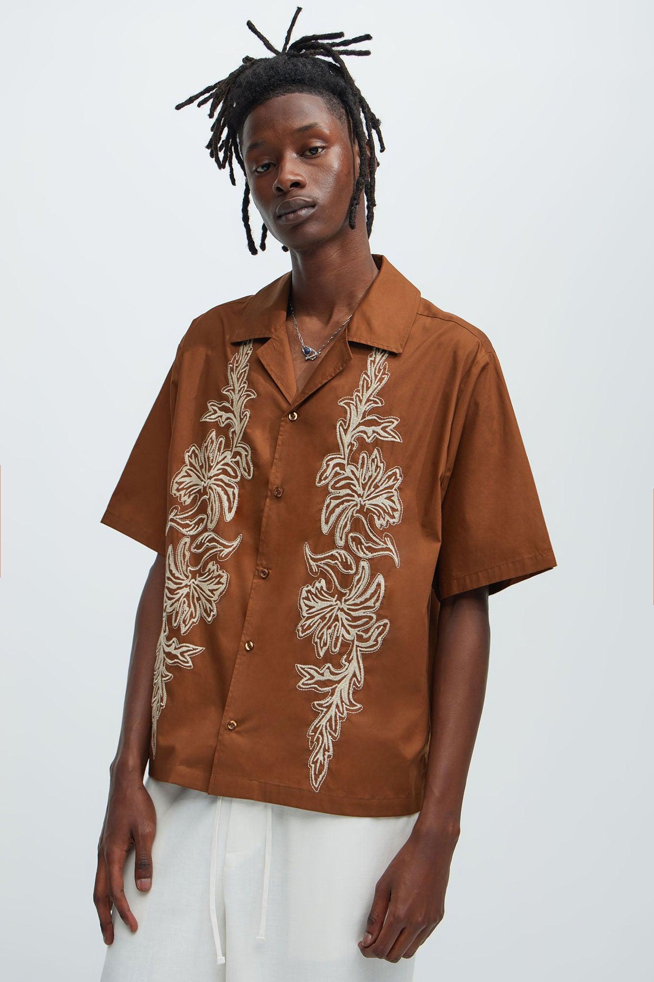 Deering Embroidery Shirt - Brown Product Image