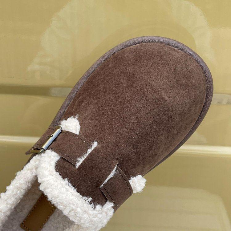 Buckled Fluffy Trim Slip-Ons Product Image