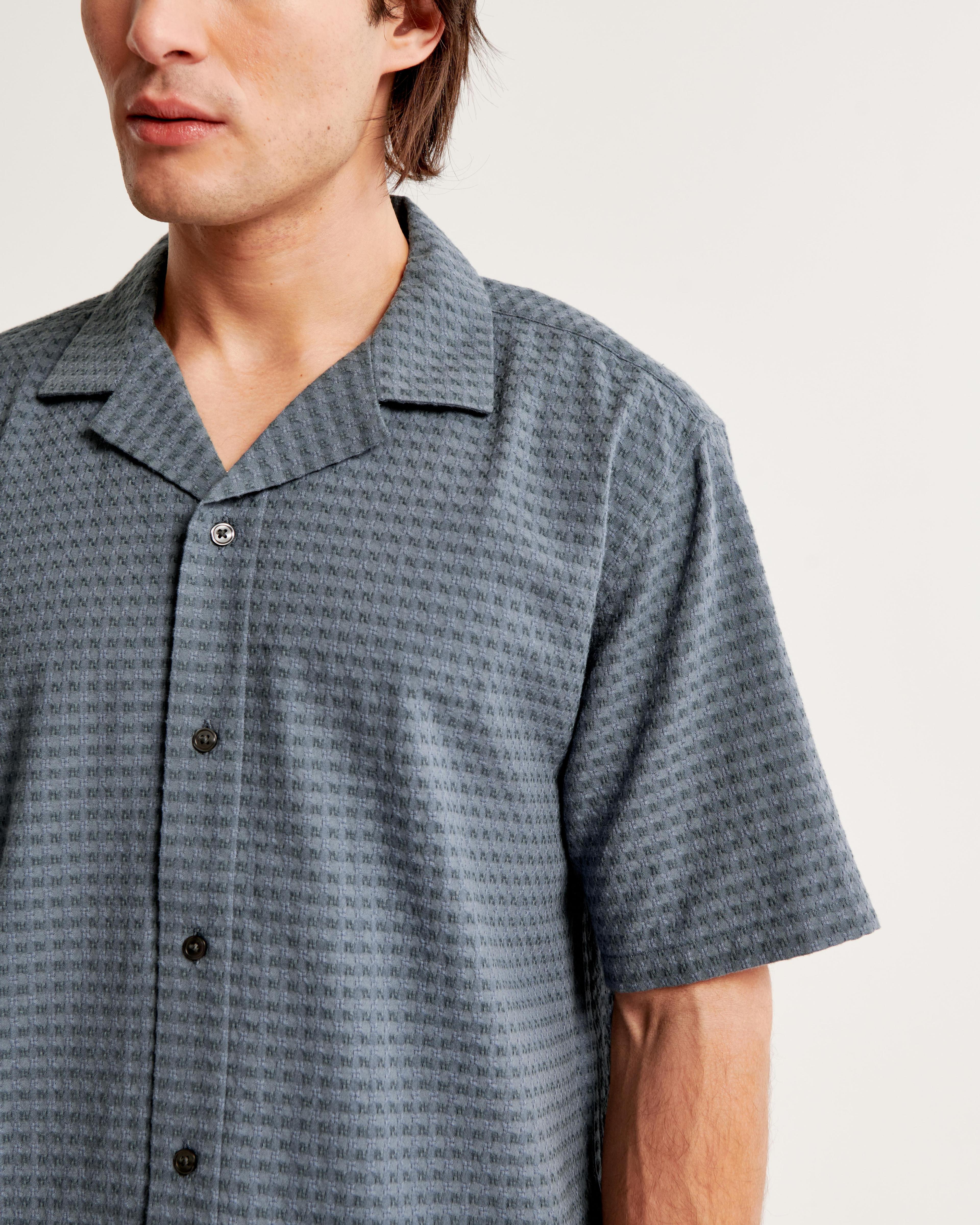 Camp Collar Waffle Button-Up Shirt Product Image