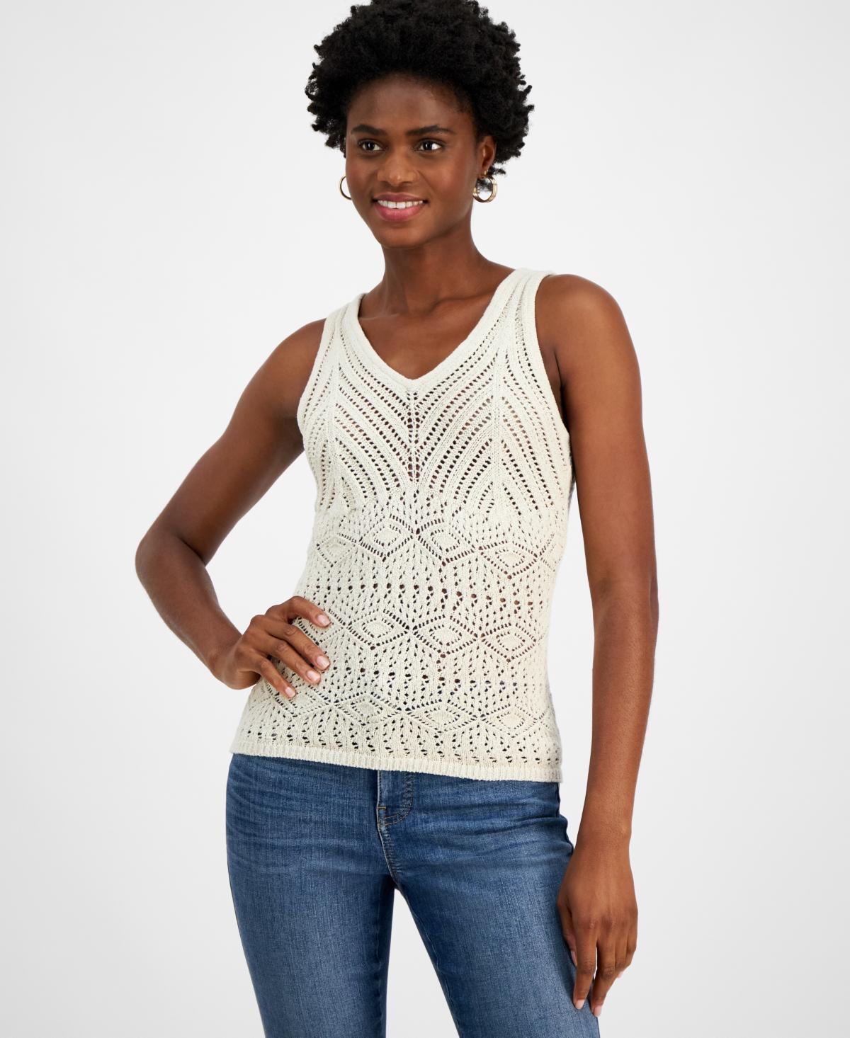 I.n.c. International Concepts Womens Crochet Tank Top, Created for Macys Product Image