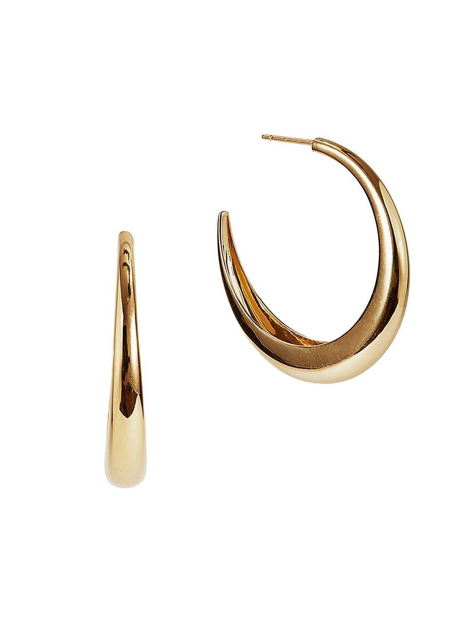 Womens 14K-Yellow-Gold Vermeil Graduated Hoop Earrings Product Image