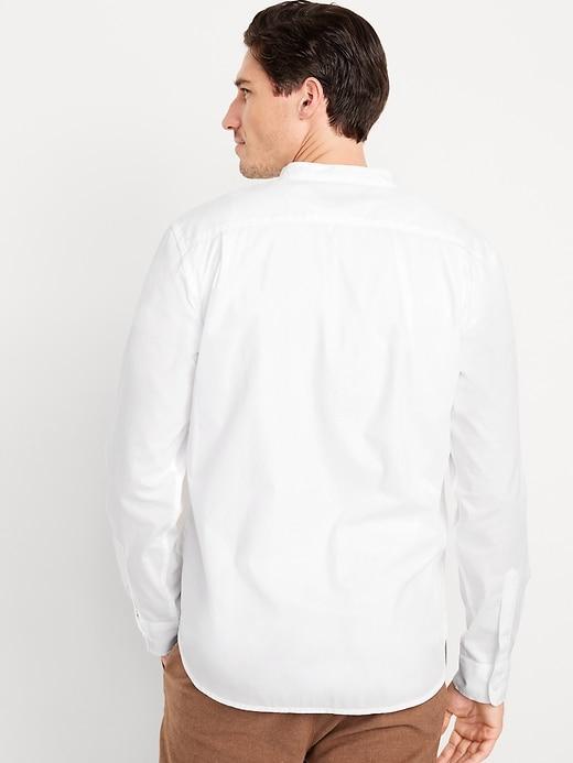 Banded-Collar Non-Stretch Shirt Product Image