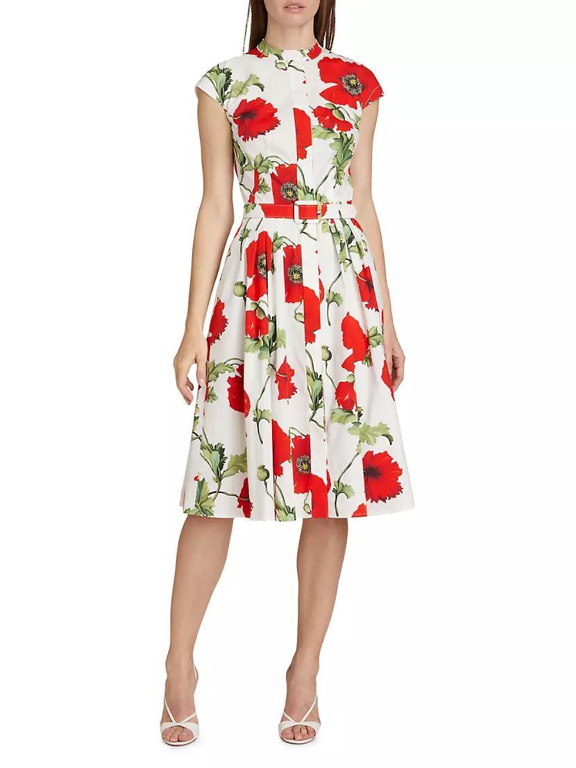 Poppies Cotton Poplin Belted Shirtdress Product Image