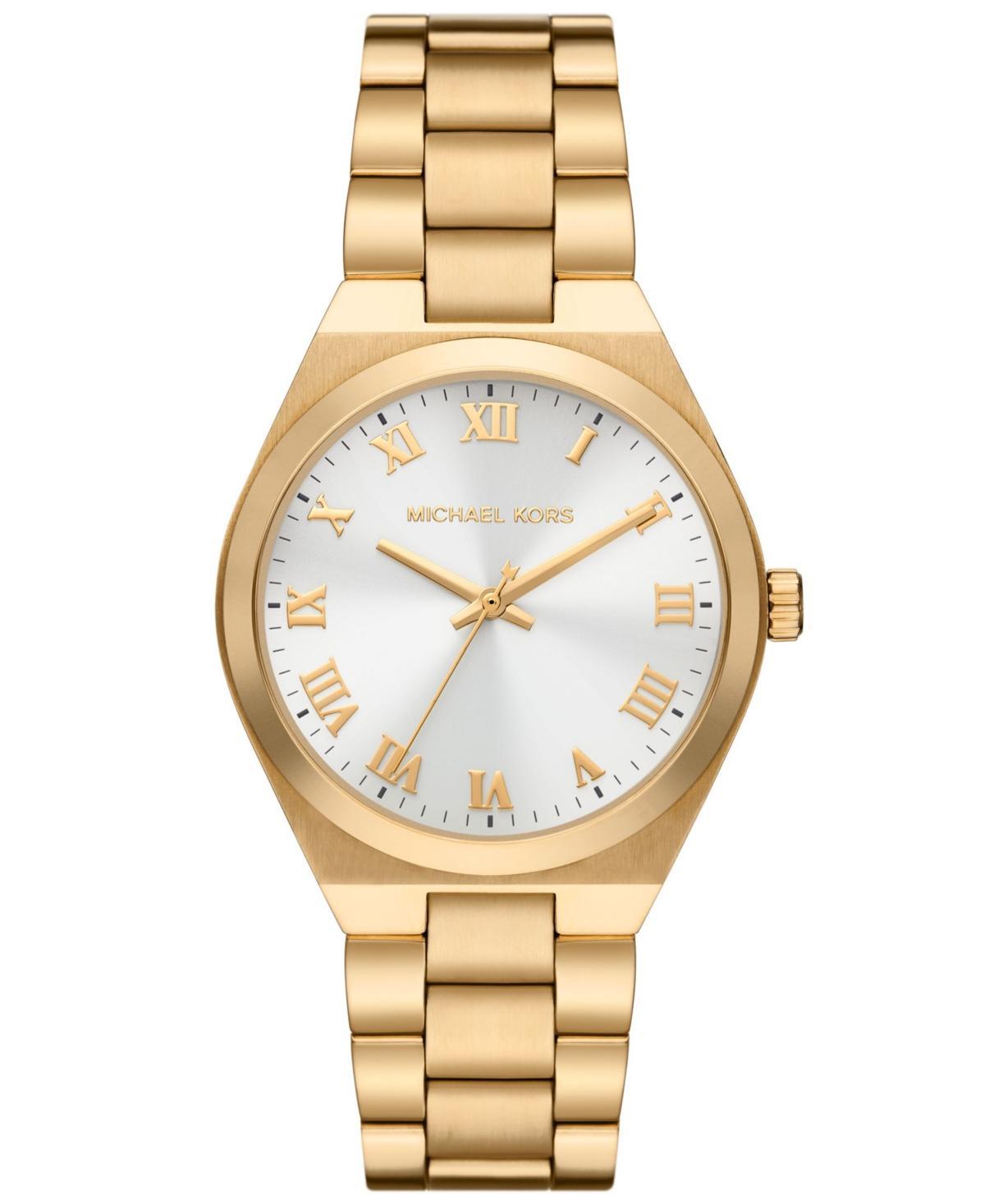 Michael Kors Womens Lennox Quartz Three-Hand Rose Gold-Tone Stainless Steel Watch 37mm Product Image