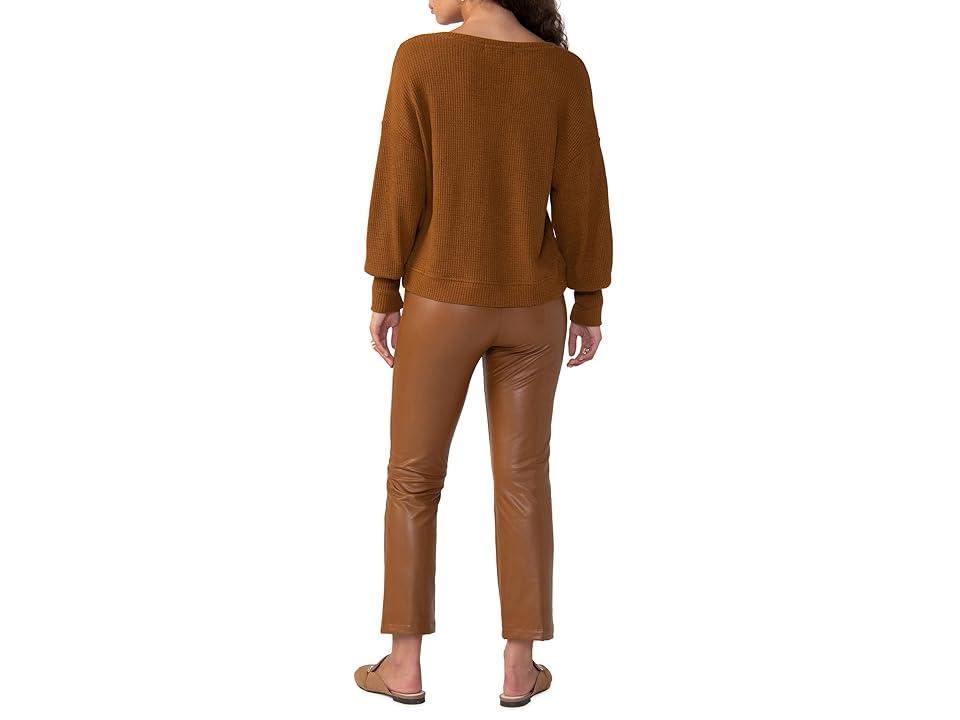 Sanctuary Highline Waffle Top (Spice) Women's Clothing Product Image