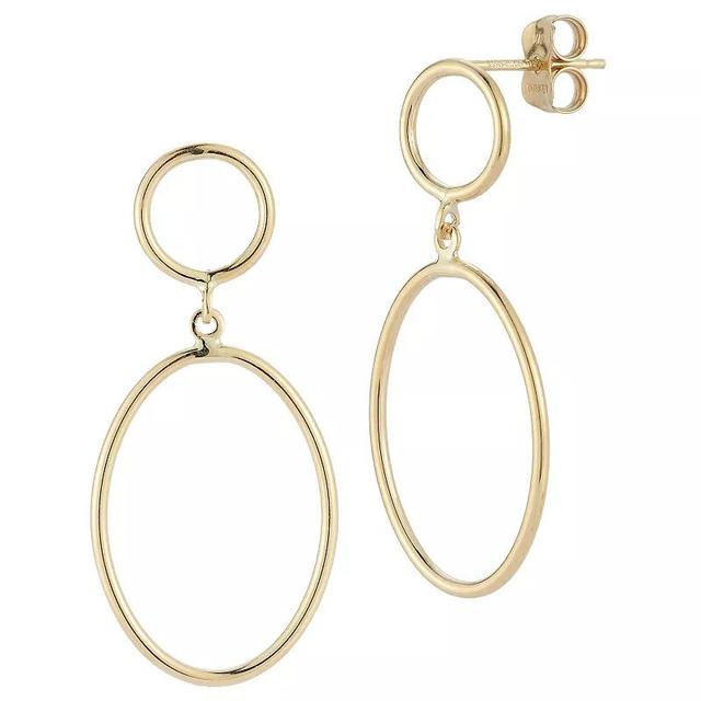 LUMINOR GOLD 14k Gold Oval Drop Earrings, Womens Product Image