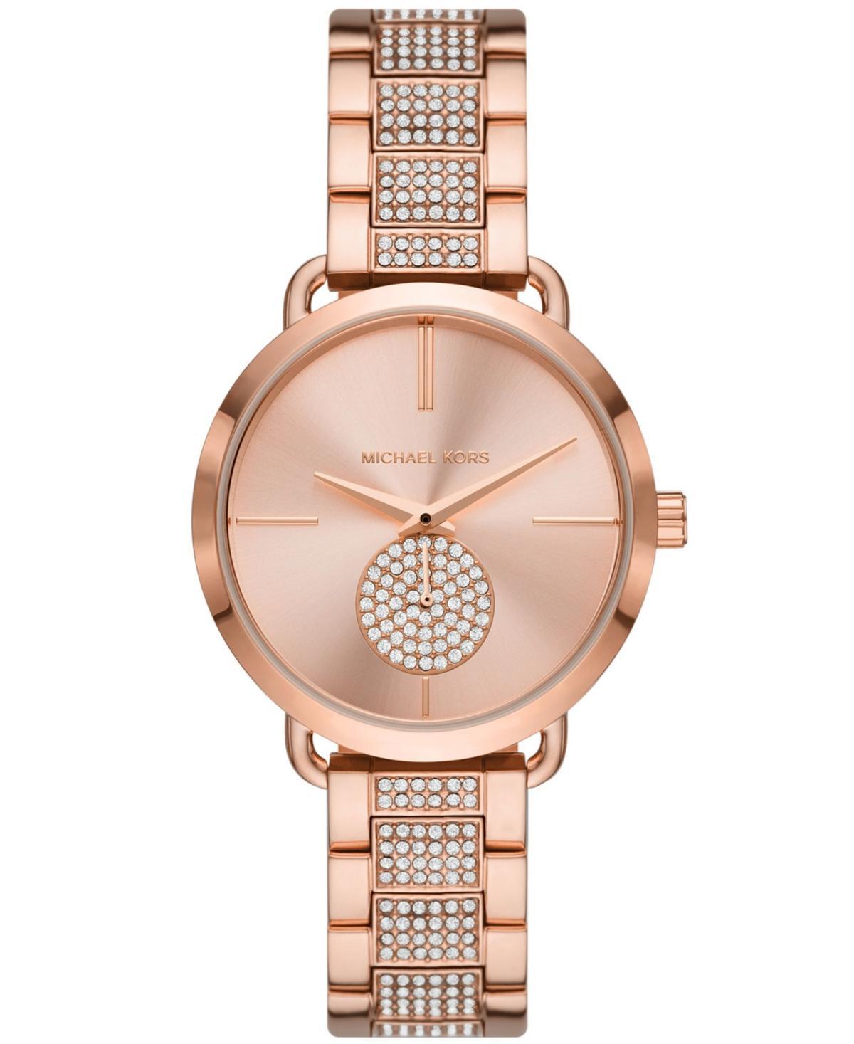 Michael Kors Womens Portia Rose Gold-Tone Stainless Steel Bracelet Watch, 36mm Product Image