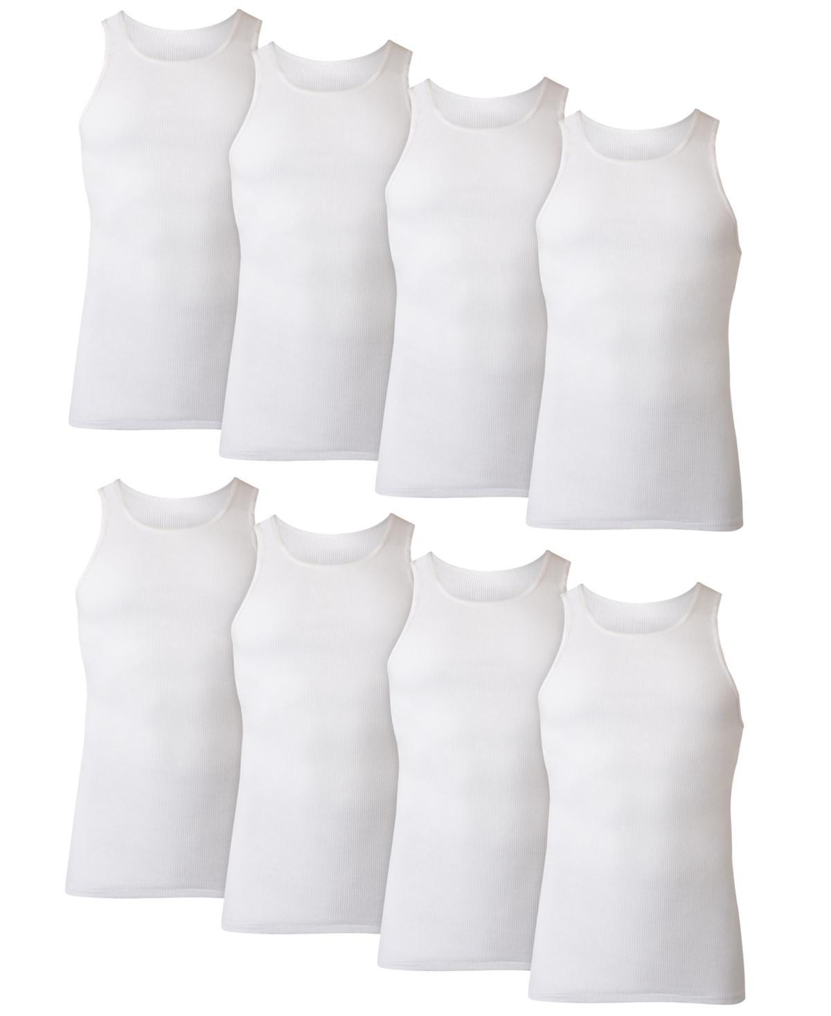 Mens Hanes Ultimate 7-pack +1 Bonus ComfortSoft Tanks White Product Image