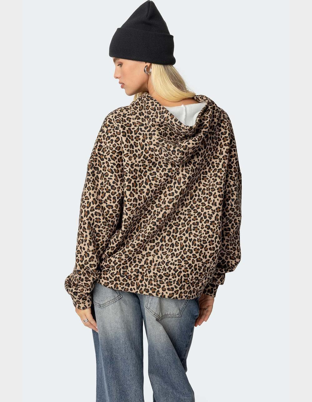 EDIKTED Leopard Magic 8 Oversized Hoodie Product Image