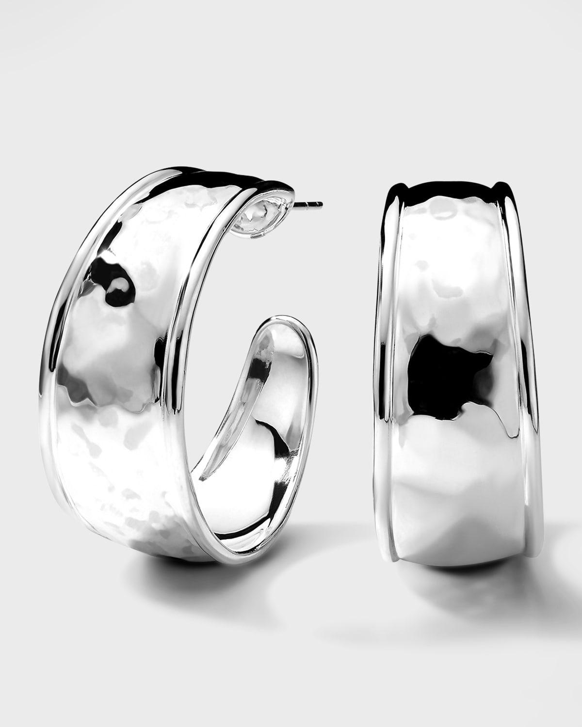 Womens Goddess Sterling Silver Medium Hoop Earrings Product Image