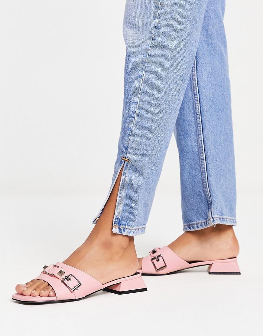 ASOS DESIGN Fortress stud and buckle heeled sandal Product Image