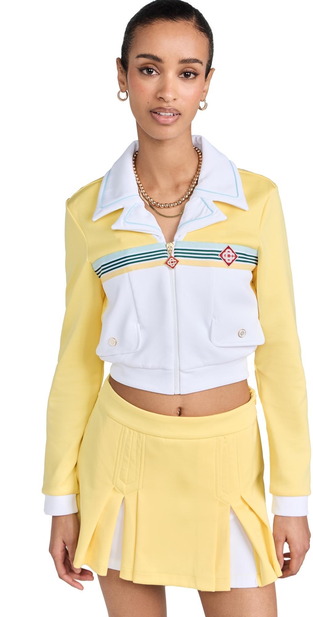 Casablanca Womens Lapel Track Jacket Yellow S Product Image