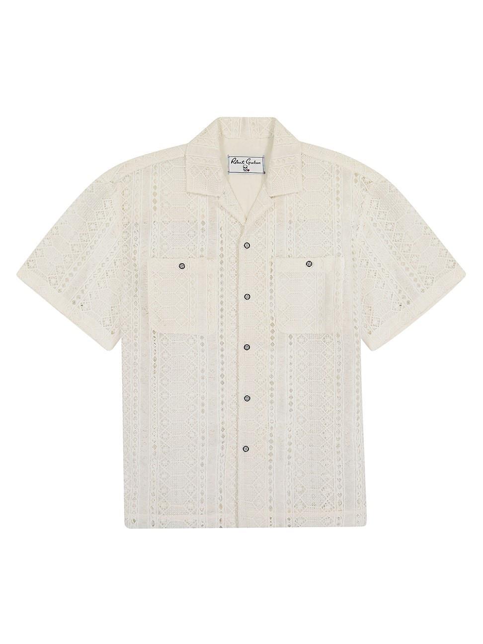 Mens Milanese Open Lace Button-Front Shirt Product Image